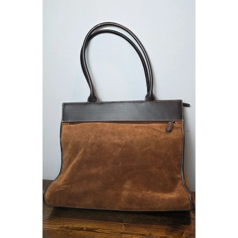 Vintage Franklin Covey Women's Purse Shoulder Bag Brown Suede‎